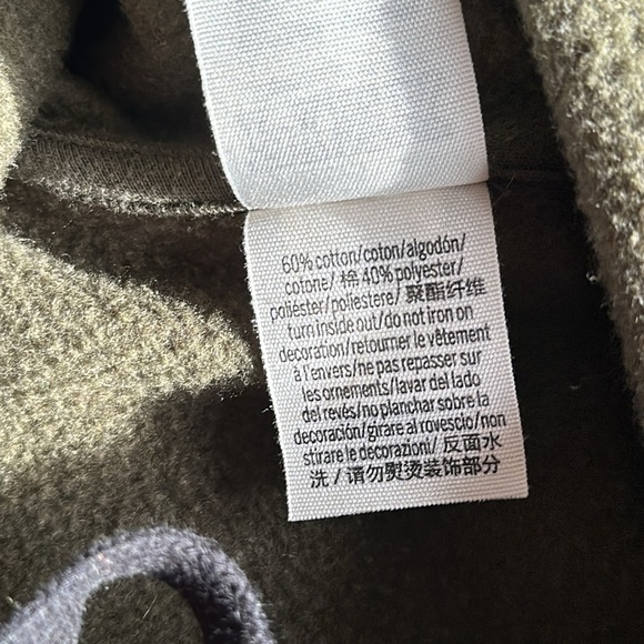 Victoria’s Secret Pink Olive Green Black Block Logo Cropped Hoodie Sweatshirt S - Picture 8 of 9